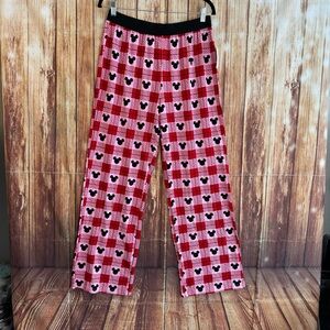 Forever 21 Disney Mickey Mouse Plaid Pink Pajama Sleep Pants Women’s Size Medium